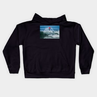 Bodyboarder in action Kids Hoodie